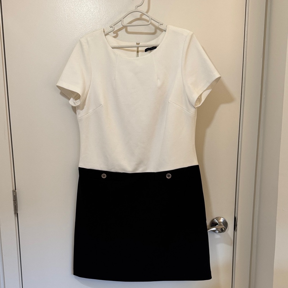 Tommy Hilfiger Black and White Short Sleeve Midi Dress Size 12